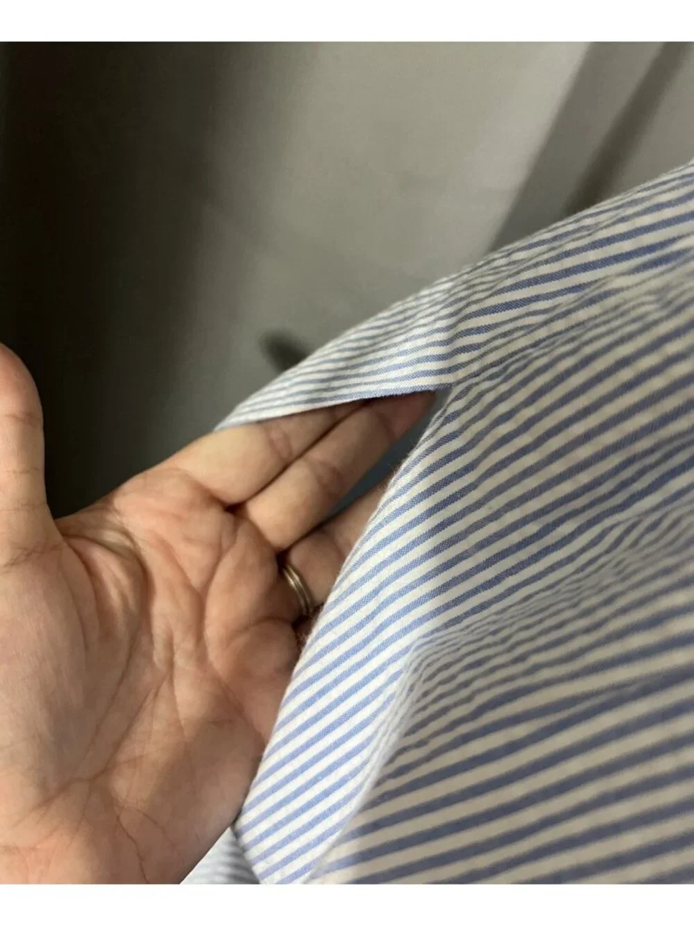 Vtg Lilly Pulitzer Medium Strapless Esmeralda Dress Yellow Blue Mini Seersucker - Picture 5 of 6